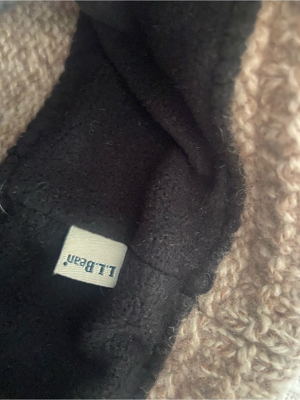 L.L. Bean Kids Knit Pom Hat in Brown and Cream - Picture 4 of 5